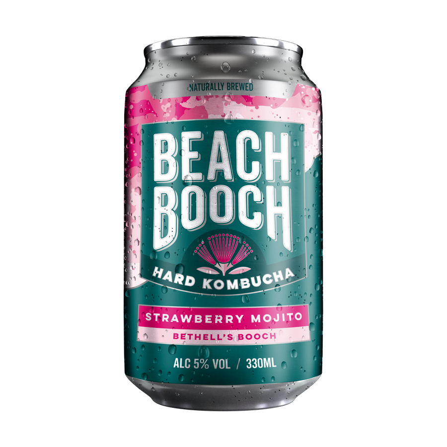 Beach Booch Bethell's Booch strawberry mojito alcoholic kombucha